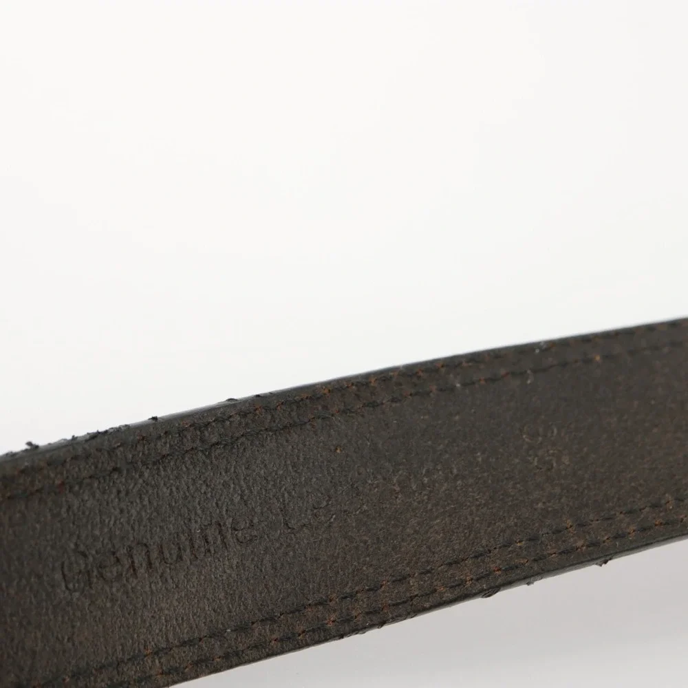 Timberland Mens Belt Size 36 Brown Leather Work Casual Adjustable Buckle Logo